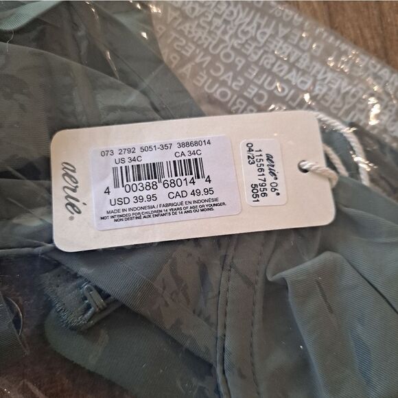 Aerie SMOOTHEZ Full Coverage Unlined Underwire Bra; Dark Green NWT - Picture 4 of 6